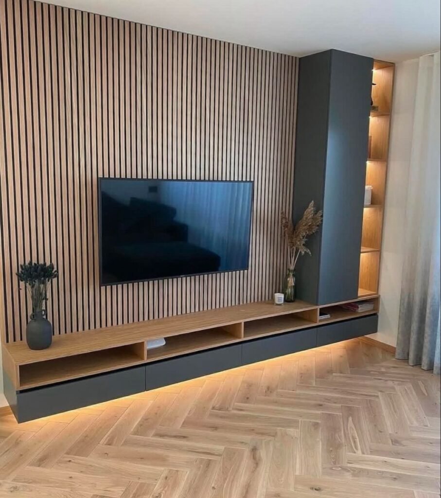 ديكور شاشه بديل الخشب 
